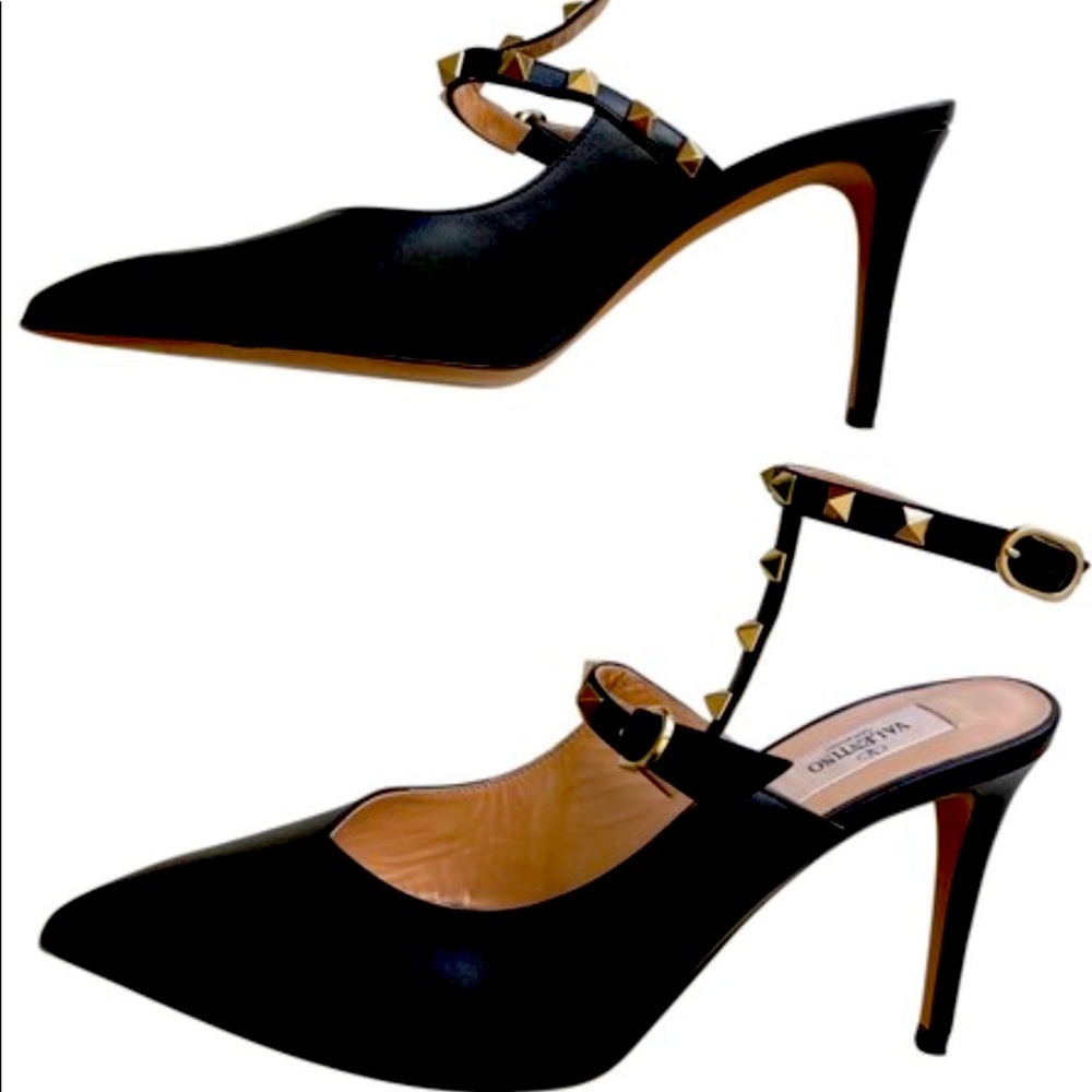 Valentino Black Rockstud 90 Leather Pumps